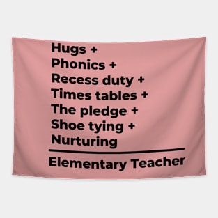 Elementary Teacher Equation - black text Tapestry