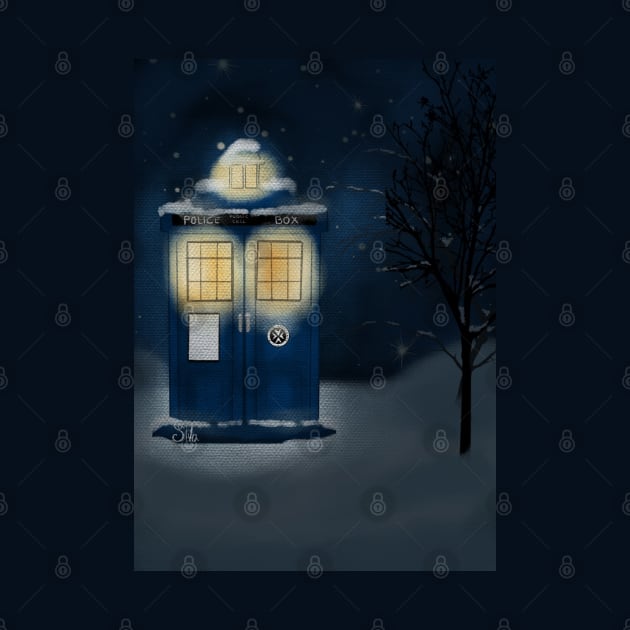 Tardis in the snow by AC Salva