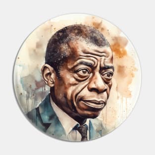 James Baldwin Art Portrait for Black History Month Pin