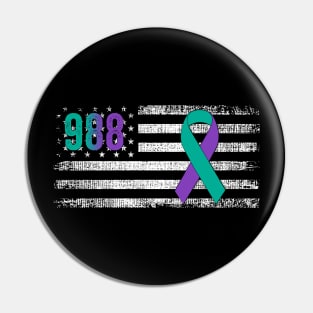 You Matter 988 Suicide Prevention Awareness Ribbon Men Women Pin