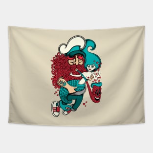 Sailor Mermaid Love Tapestry