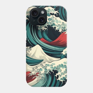 Ephemeral Crests: Hokusai Waves Reimagined Phone Case