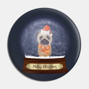 Pug Christmas Gift Pin