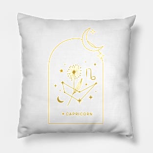 Capricorn Zodiac Constellation and Flowers - Astrology and Horoscope Pillow