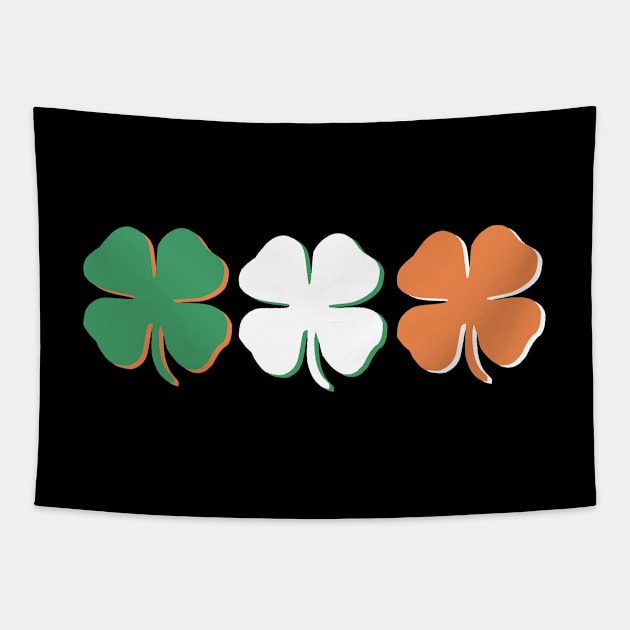 St. Patrick's Day Irish American Flag Shirt Shamrock Tapestry by Pannolinno