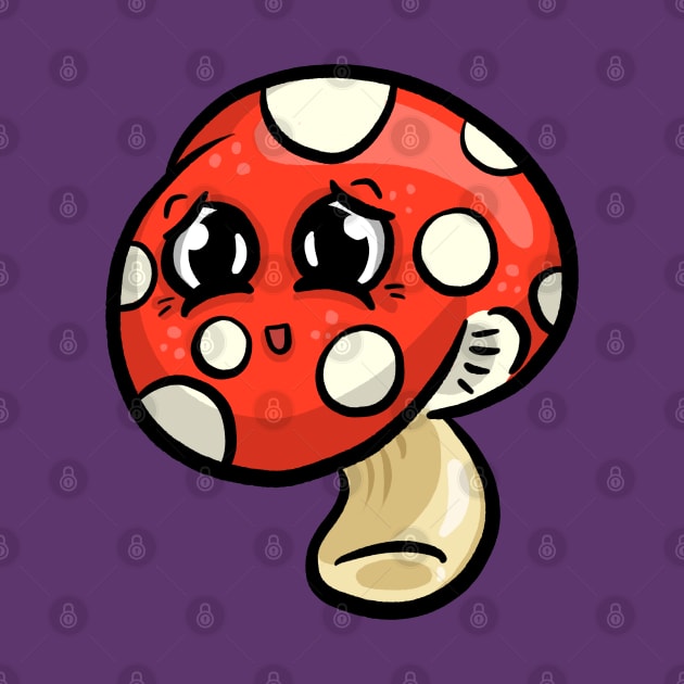 Mushroom Shroom Friendly Happy Red White Spot Cartoon by Squeeb Creative