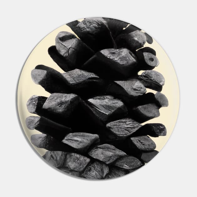 Black Pinecone Pin by maxcode