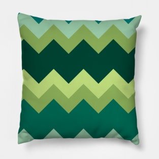 Green Zigzag Pattern Pillow