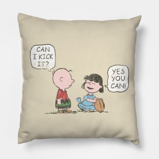 yes you can kick // retro art Pillow