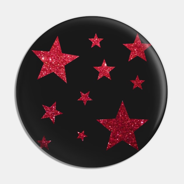 Red Faux Glitter Star Pack Pin by Felicity-K