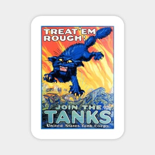 US Army Tank Corps WWI Recruiting Poster - Treat 'em Rough! Magnet