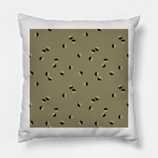 Scattered Dots Minimalist Geometric Pattern - Muted Earthy Olive Pillow