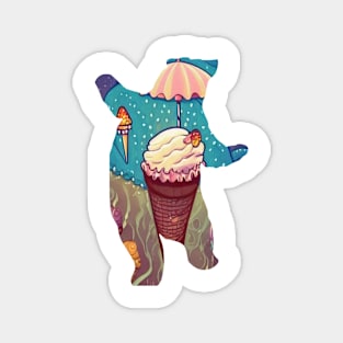 ice cream bear art gift Magnet