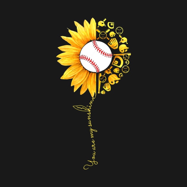 You Are My Sunshine Sunflower Baseball by Chicu