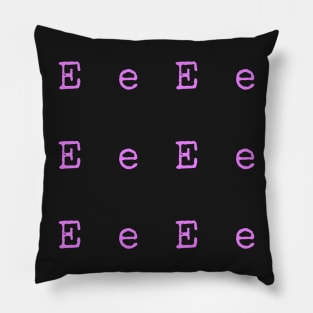 Pink Typewriter Letter E Pillow