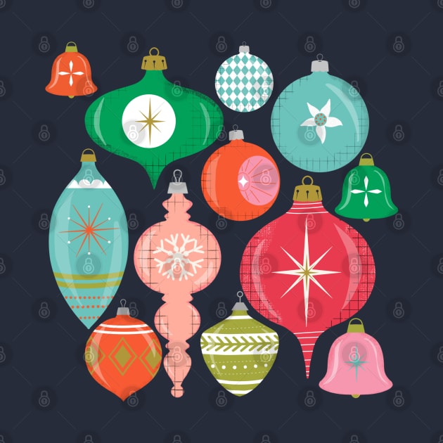 Retro Christmas ornaments by bruxamagica