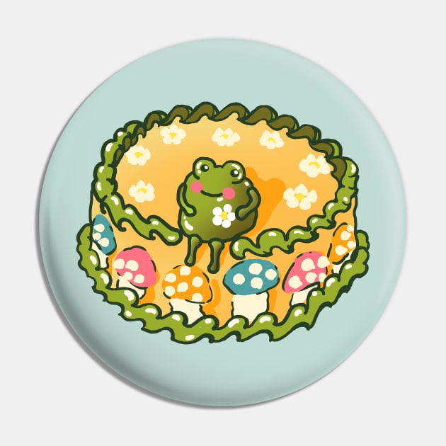 Goblincore Aesthetic Stupid Cute Frog Birthday Cake -Happy Birthday Party - Mycology Fungi Shrooms Mushrooms Pin by NOSSIKKO