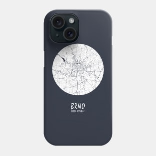 Brno, Czech Republic City Map - Full Moon Phone Case