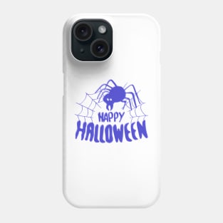 Happy Halloween Spider blue Phone Case