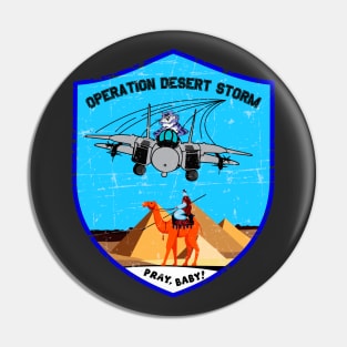 F-14 Tomcat - Operation Desert Storm - Pray, Baby! Patch - Grunge Style Pin