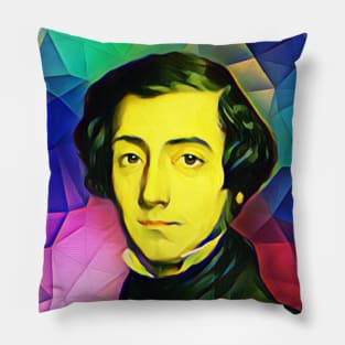 Alexis de Tocqueville Colourful Portrait | Alexis de Tocqueville Artwork 7 Pillow