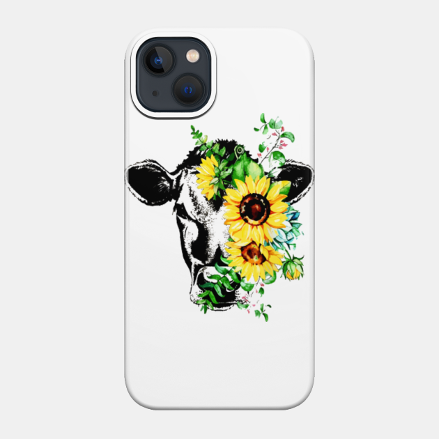 Valentine Sunflower Cow Funny Love - Valentine Sunflower Cow Funny Love - Phone Case