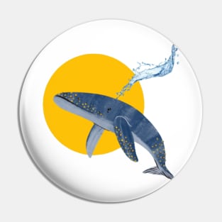 Whale splashing Pin