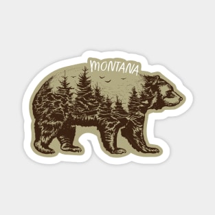 Mountain Grizzly Bear Montana Sticker Magnet