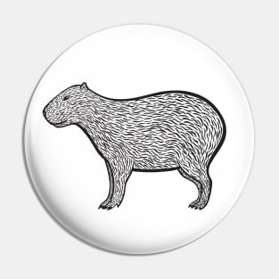 Capybara Ink Art - light colors Pin