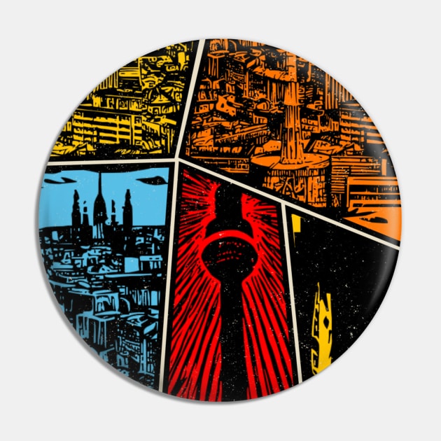 Berlin Skyline - Manga Comic Book Art Style (Colour Version) Pin by RCDBerlin