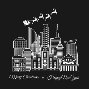 Merry Christmas Happy New Year Milan Italy T-Shirt