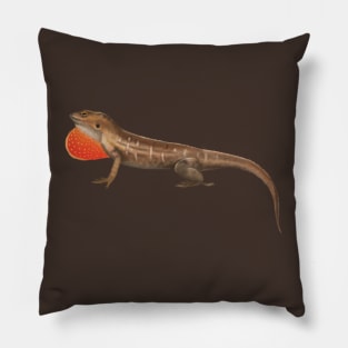 Brown Anole Artwork Pillow