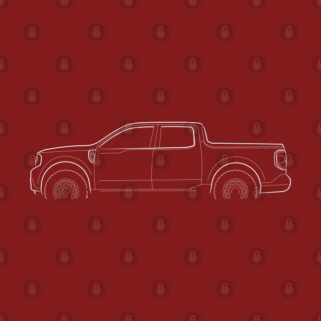 Ford Maverick Pickup (4x4) - profile stencil, white by mal_photography