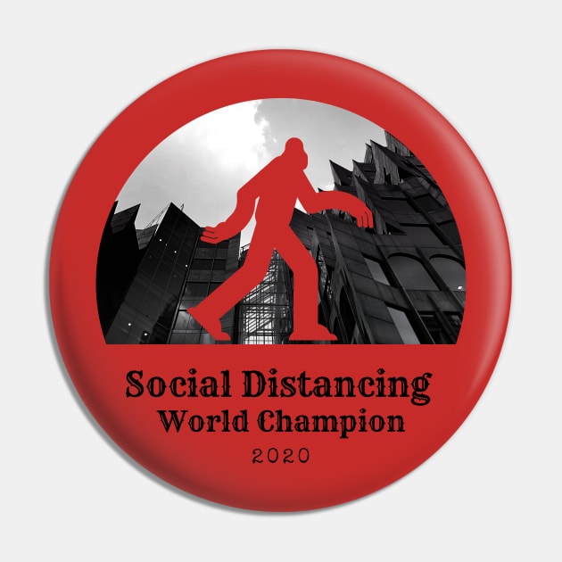 Social Distancing World Champion T-Shirt Pin by Vapison