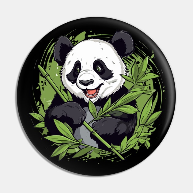 A Panda's Snack Time Pin by CreativeFashionAlley