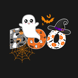 Funny Boo Ghost Halloween Costume Retro T-Shirt