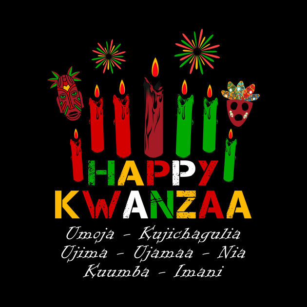 Happy Kwanzaa Seven Candles Principles Africa Celebration by MetalHoneyDesigns