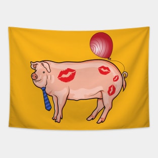 Hogs and kisses and balloons for Valentine day, just for you Tapestry