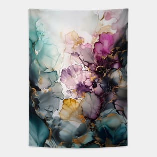 Flower Garden - Abstract Alcohol Ink Art Tapestry