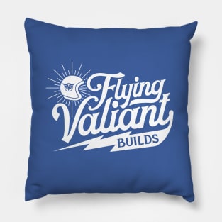 Flying Valiant Builds (Biker Style - White on Blue) Pillow