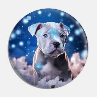 Jewelled Staffy Puppy Pin