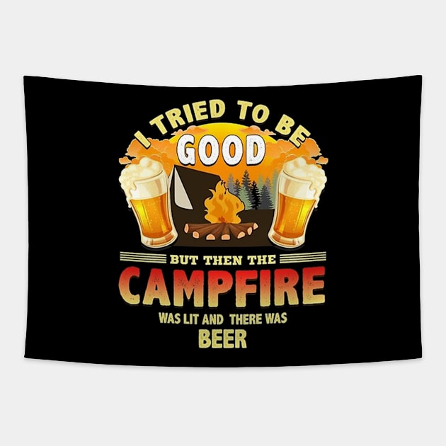 I Tried To Be Good But Then The Campfire Tapestry by locodesignart2