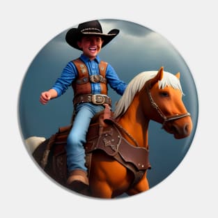 Cowboy Kid on Pony Pin