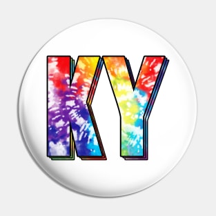 Kentucky State KY tie dye colorful Pin