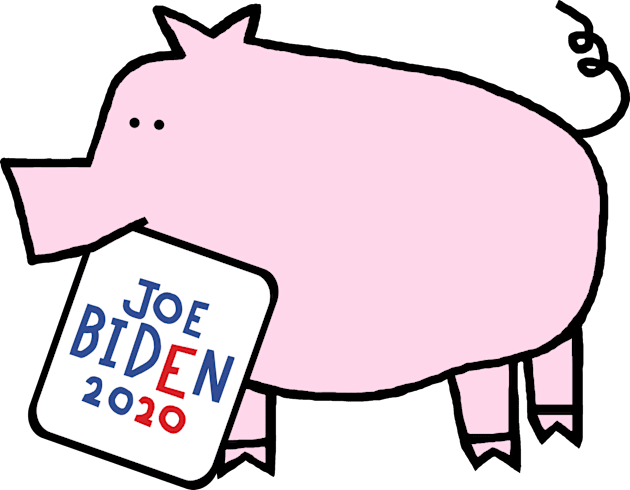 Cute Pig with Joe Biden 2020 Sign Kids T-Shirt by ellenhenryart