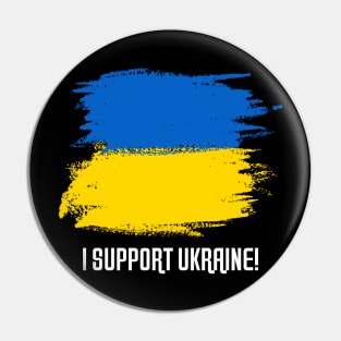 I Support Ukraine Patriotic Solidarity Flag Design Pin