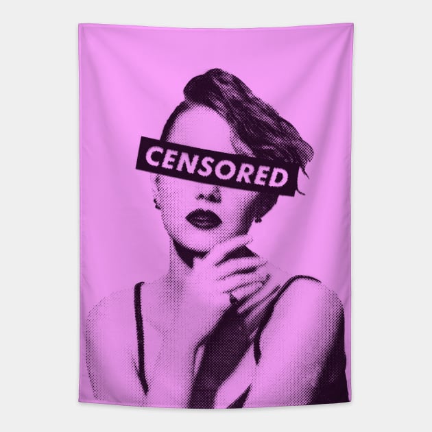 Emma Stone Censored Halftones Tapestry by ptc96
