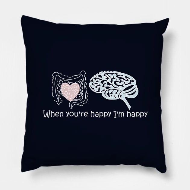Gut brain axis Pillow by Sci-Emily