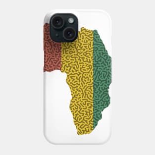 Africa Map Turing Pattern (Rasta Colours) Phone Case