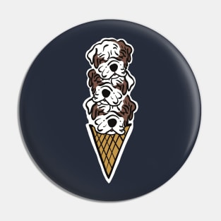 Scoops of English Bulldog Ice Cream Cone Pin